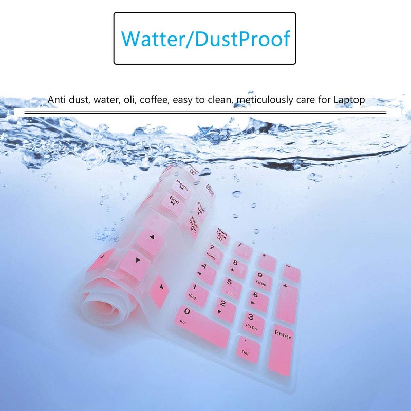 MUBUY-GOL MUBUY Keyboard Cover Skin Protector for Logitech MK120 K120 Wired Keyboard, Protective Skin US Layout - Gradual Pink - Image 5